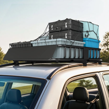 Universal Roof Rack Basket, 200lbs Steel Cargo Carrier, 43.5"x39.2"x7.3", Black Automotive at Gallery Canada