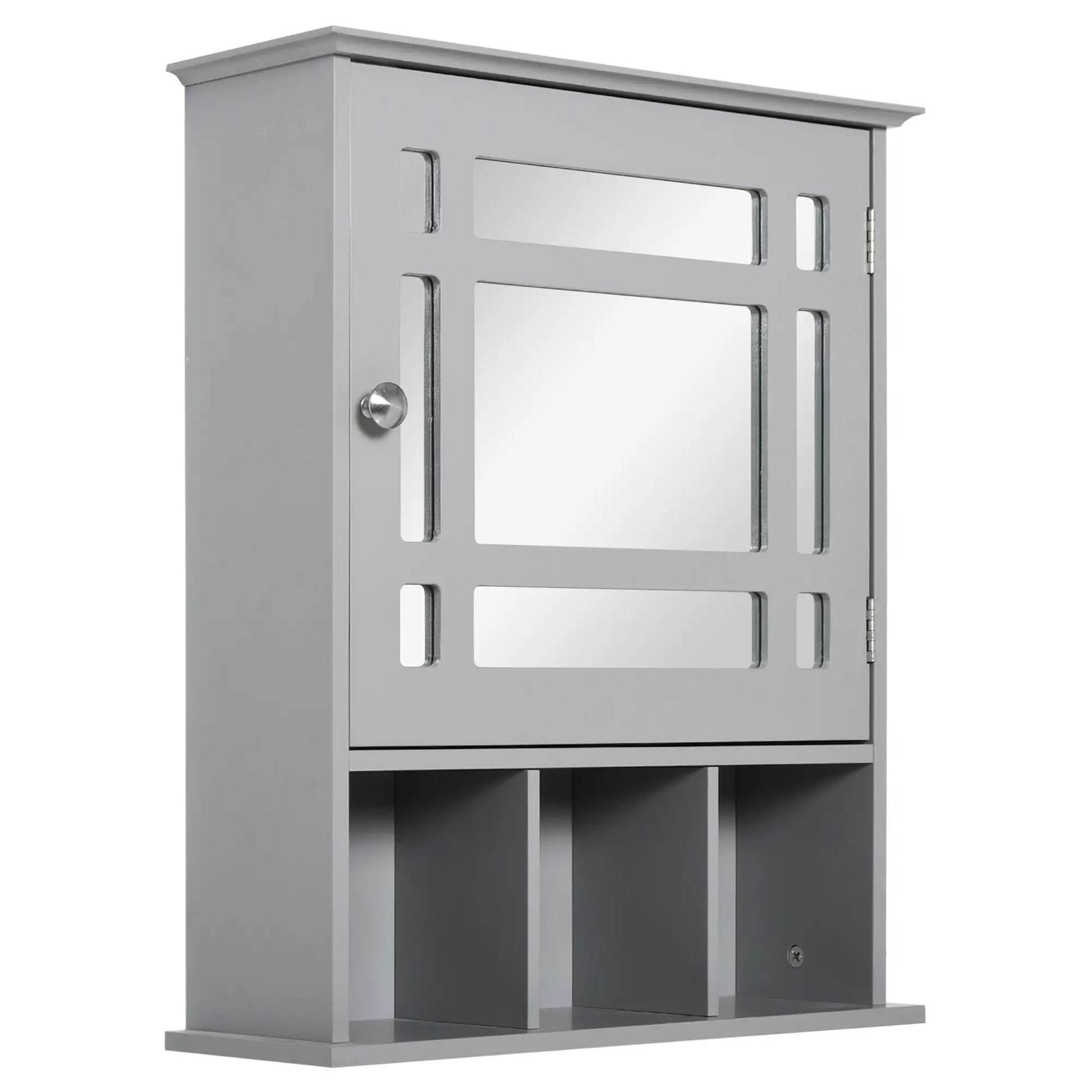 Wall Mount Bathroom Cabinet with Mirror Door, 3 Shelf Organizer, Grey Mirror Medicine Cabinets at Gallery Canada
