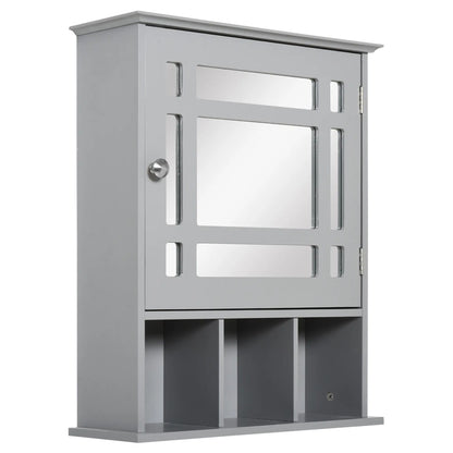 Wall Mount Bathroom Cabinet with Mirror Door, 3 Shelf Organizer, Grey Mirror Medicine Cabinets at Gallery Canada