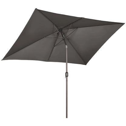 6.5x10ft Rectangle Patio Umbrella, Dark Grey Sun Umbrellas at Gallery Canada