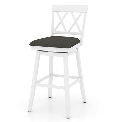29 Inch Counter Height Barstools with Backrest and Upholstered Seat Cushion for Kitchen Dining Room, White Bar Stools White at Gallery Canada
