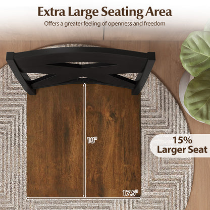 29" Rubberwood Swivel Barstools Set of 2 with Backrest and Large Seat, Black Bar Stools at Gallery Canada