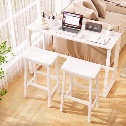 Set Of 2 Saddle-Seat Counter Stools, 29", Beige