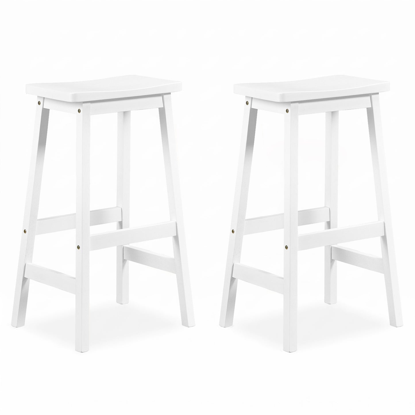 Set Of 2 Saddle-Seat Counter Stools, 29", Beige