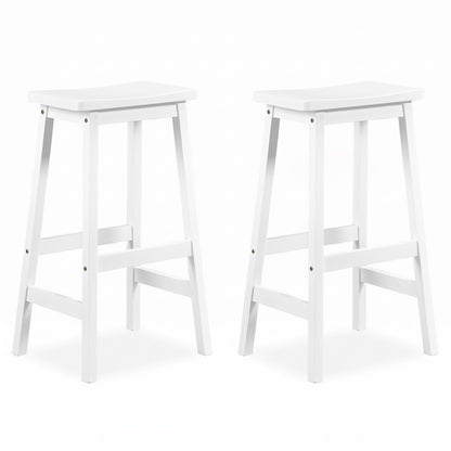 Set Of 2 Saddle-Seat Counter Stools, 29", Beige