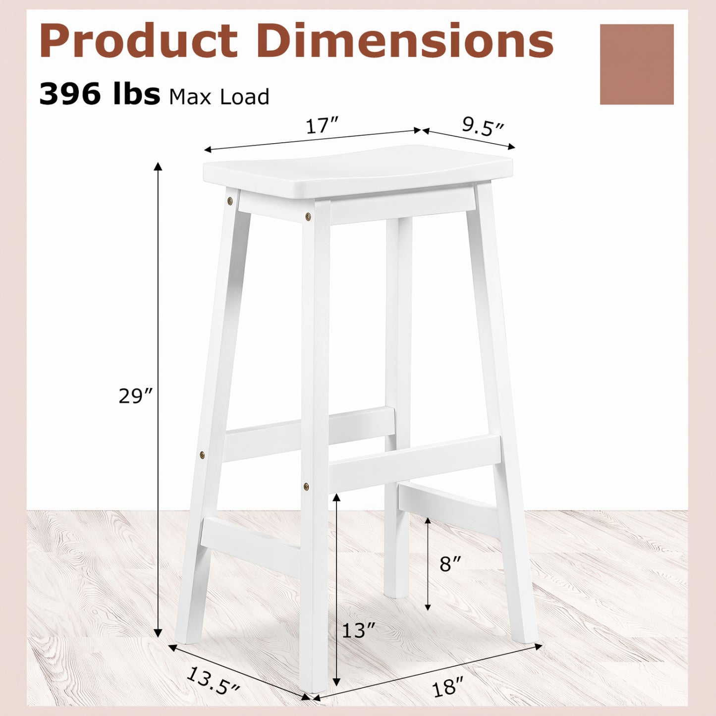 Set Of 2 Saddle-Seat Counter Stools, 29", Beige