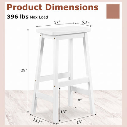 Set Of 2 Saddle-Seat Counter Stools, 29", Beige