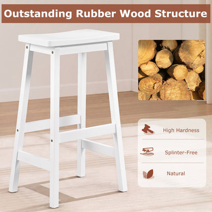 Set Of 2 Saddle-Seat Counter Stools, 29", Beige