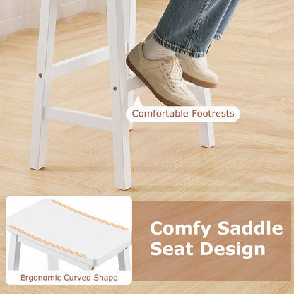 Set Of 2 Saddle-Seat Counter Stools, 29", Beige