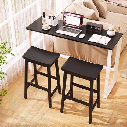 29" Saddle-Seat Counter Stools, Set of 2, Black