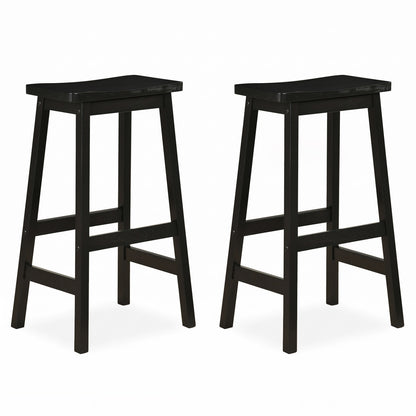 29" Saddle-Seat Counter Stools, Set of 2, Black