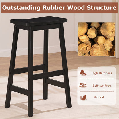 29" Saddle-Seat Counter Stools, Set of 2, Black