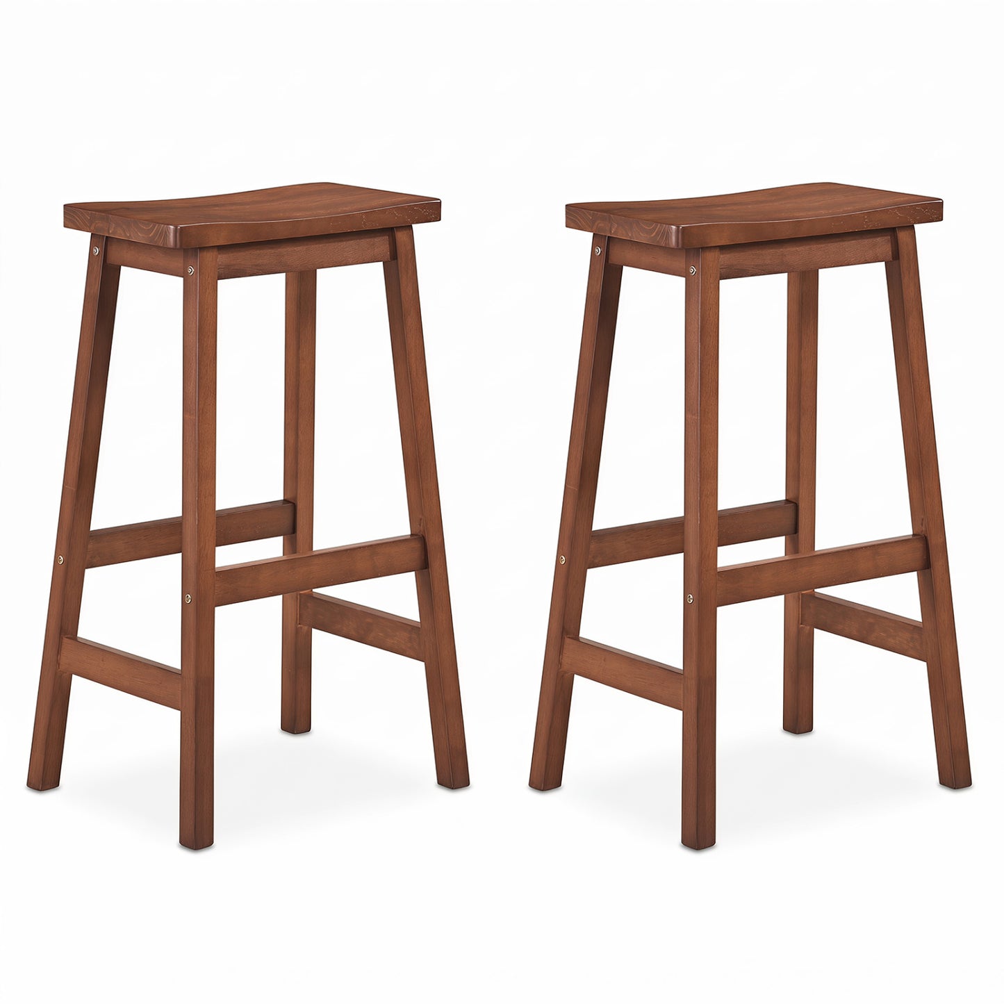 Lot de 2 tabourets de comptoir à siège en selle, 29", noyer