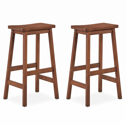 Lot de 2 tabourets de comptoir à siège en selle, 29", noyer