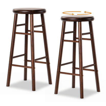 29" Swivel Bar Stools Set of 2, Walnut Bar Stools at Gallery Canada