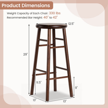 29" Swivel Bar Stools Set of 2, Walnut Bar Stools at Gallery Canada