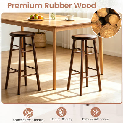 29" Swivel Bar Stools Set of 2, Walnut Bar Stools at Gallery Canada