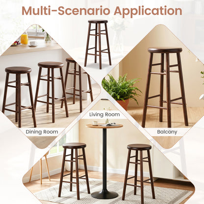 29" Swivel Bar Stools Set of 2, Walnut Bar Stools at Gallery Canada