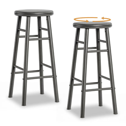 29" Swivel Bar Stools Set of 2, Gray Bar Stools at Gallery Canada