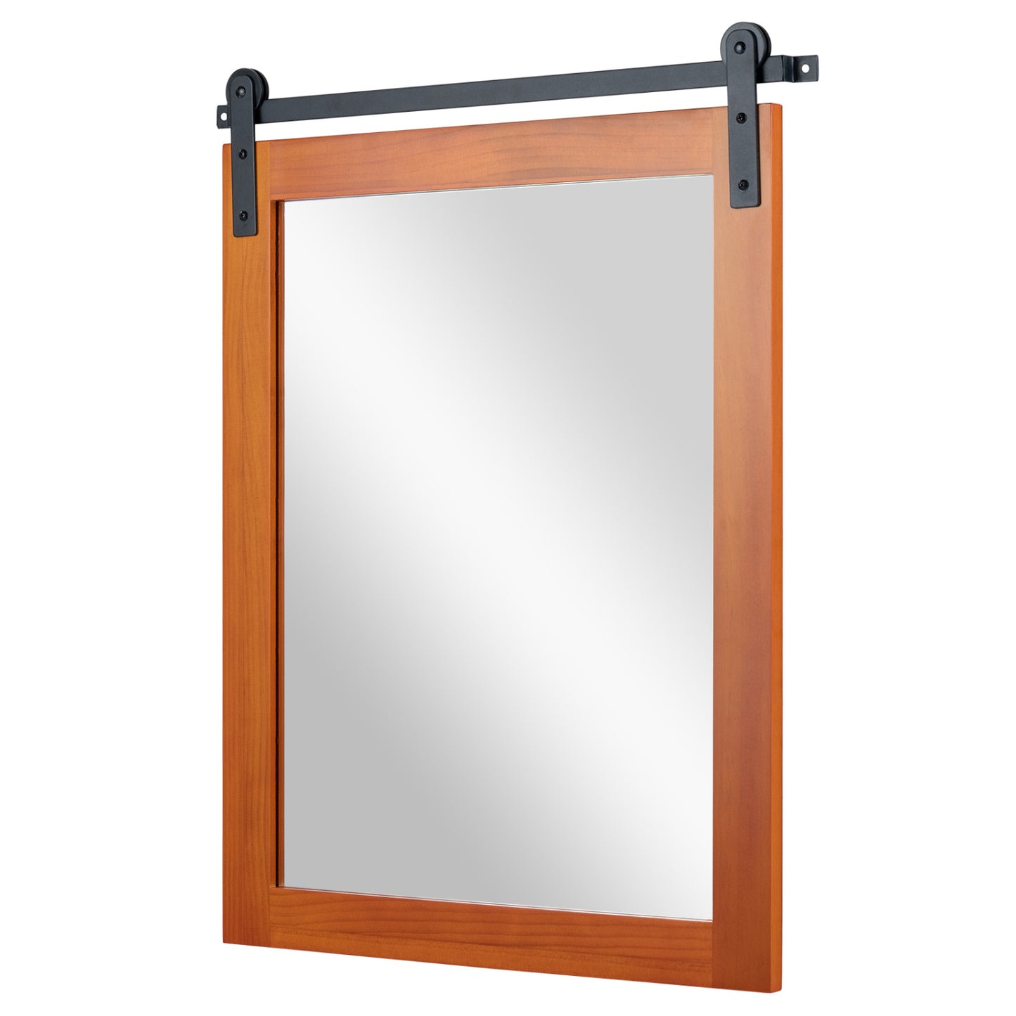 29" x 23" Rectangle Farmhouse Wall Mirror, Brown