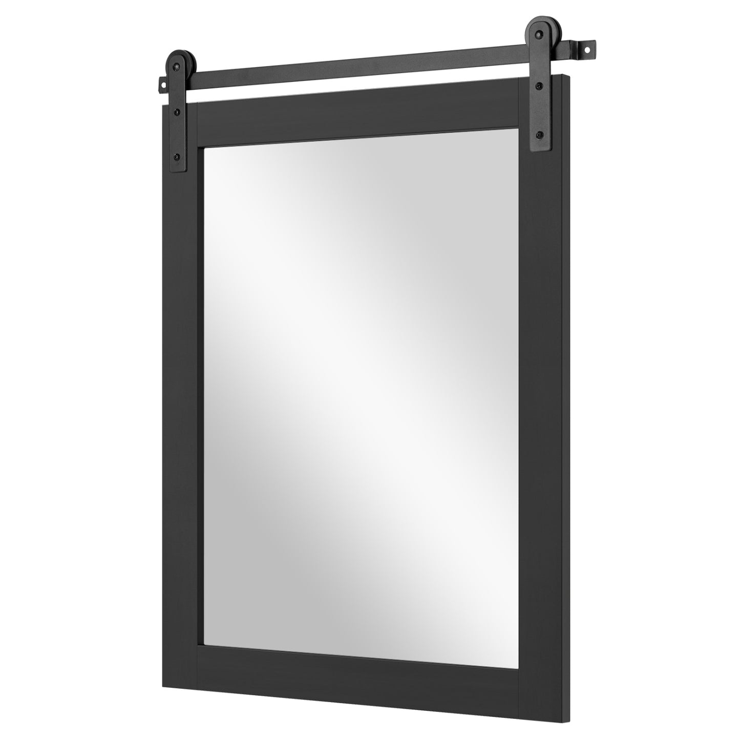29" x 23" Rectangle Farmhouse Wall Mirror, Black