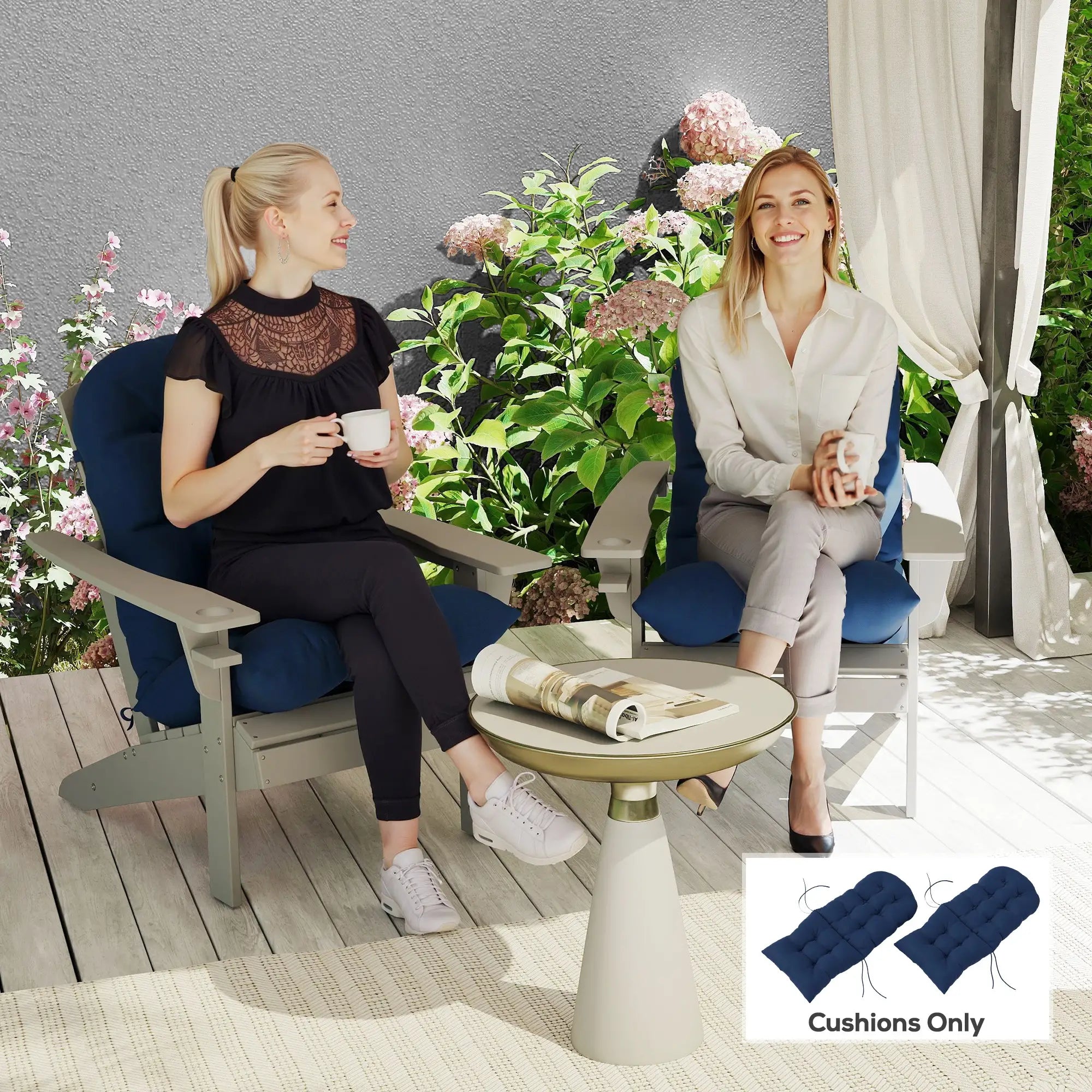 Adirondack Chair Cushions Set Of 2, Navy Blue Patio Chair Cushions at Gallery Canada