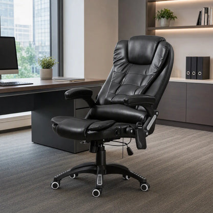 Reclining Massage Office Chair, High Back, Swivel Wheels, Black Office Chairs at Gallery Canada