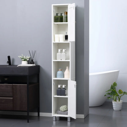 Tall Bathroom Storage Cabinet with Mirror, Adjustable Shelves, White Bathroom Cabinets at Gallery Canada