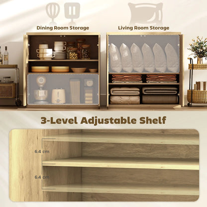 30.7" Oak Sideboard Buffet Cabinet, Modern Kitchen Storage Bar Cabinets at Gallery Canada