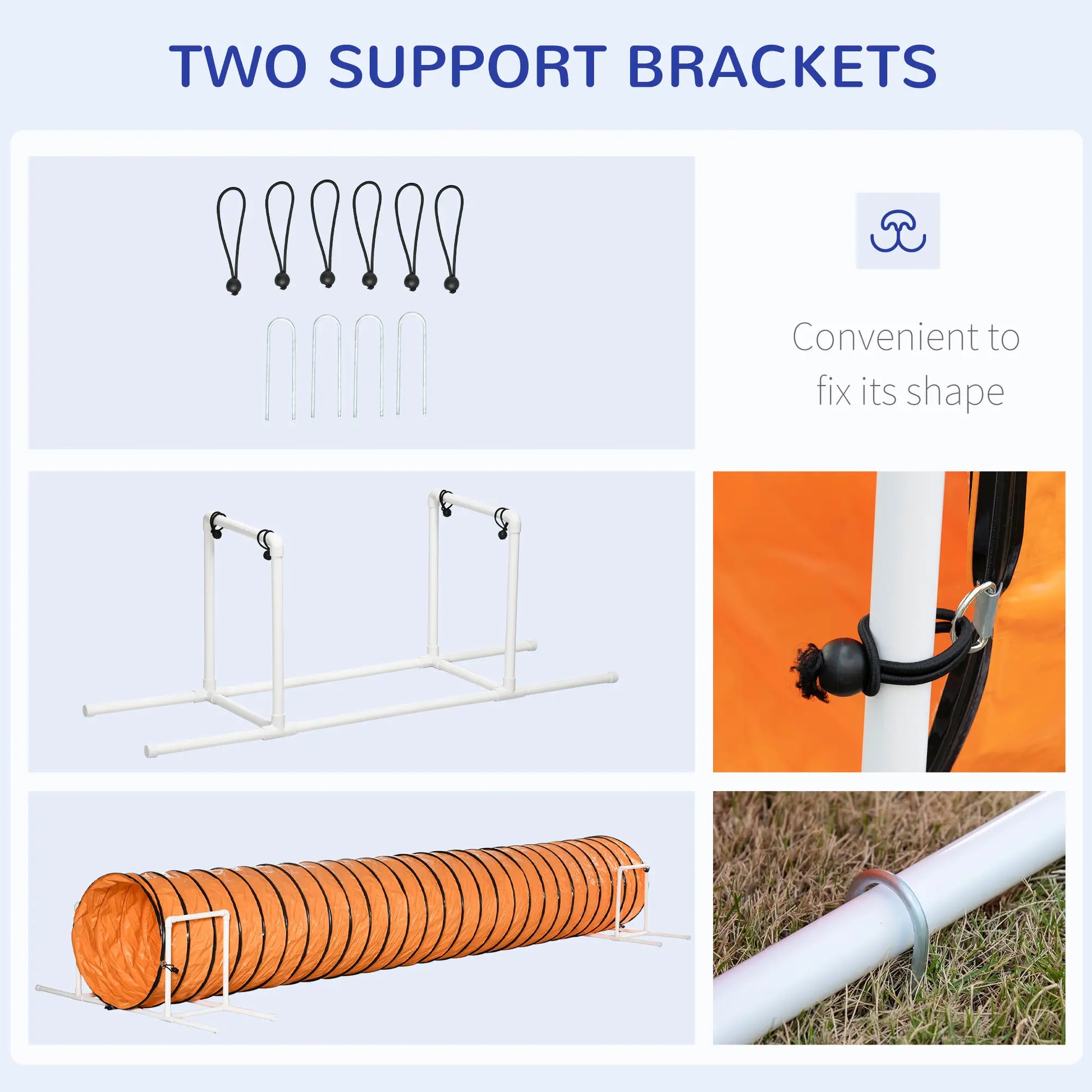 Dog Tunnel, 13 Foot Long, 24" Open Pet Agility Equipment with 2 Support Brackets, Carrying Bag, Orange Dog Agility Training Equipment at Gallery Canada