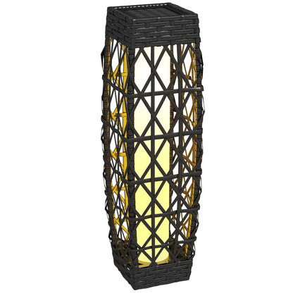 Solar LED Wicker Floor Lamp, IP44, Auto On/Off, Grey Solar Post Lamps at Gallery Canada