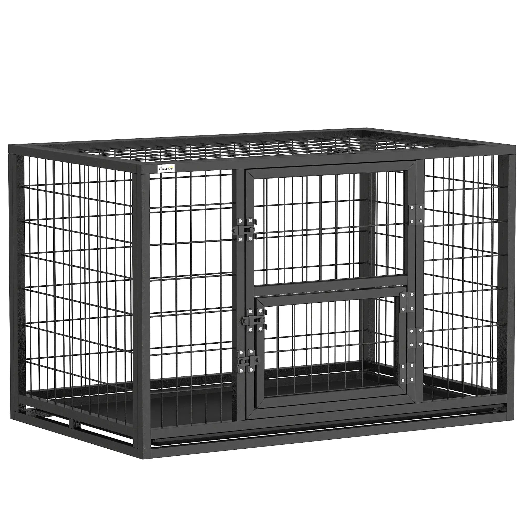 37 Inch Heavy Duty Dog Crate, Metal Kennel With Removable Tray Dog Cages & Crates at Gallery Canada