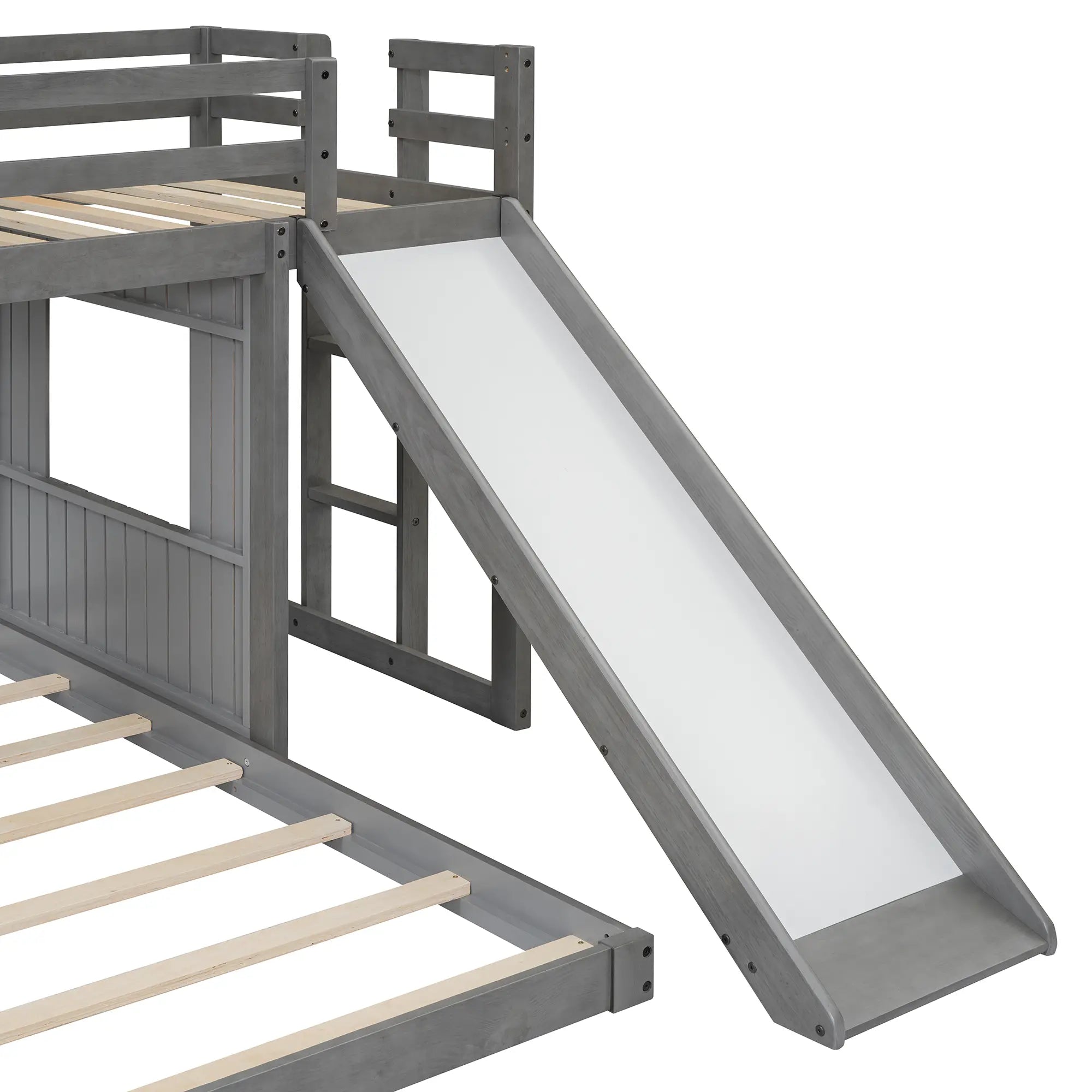 Twin Over Full Bunk Bed, Farmhouse Style, 82