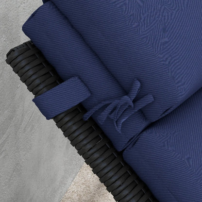 Patio Chaise Lounge Chair Cushion, with Headrest and Ties, Dark Blue Patio Chair Cushions at Gallery Canada