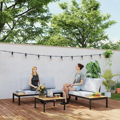4 Piece L Shaped Garden Set, 4 Seater Outdoor Corner, Teak Patio Furniture Sets at Gallery Canada