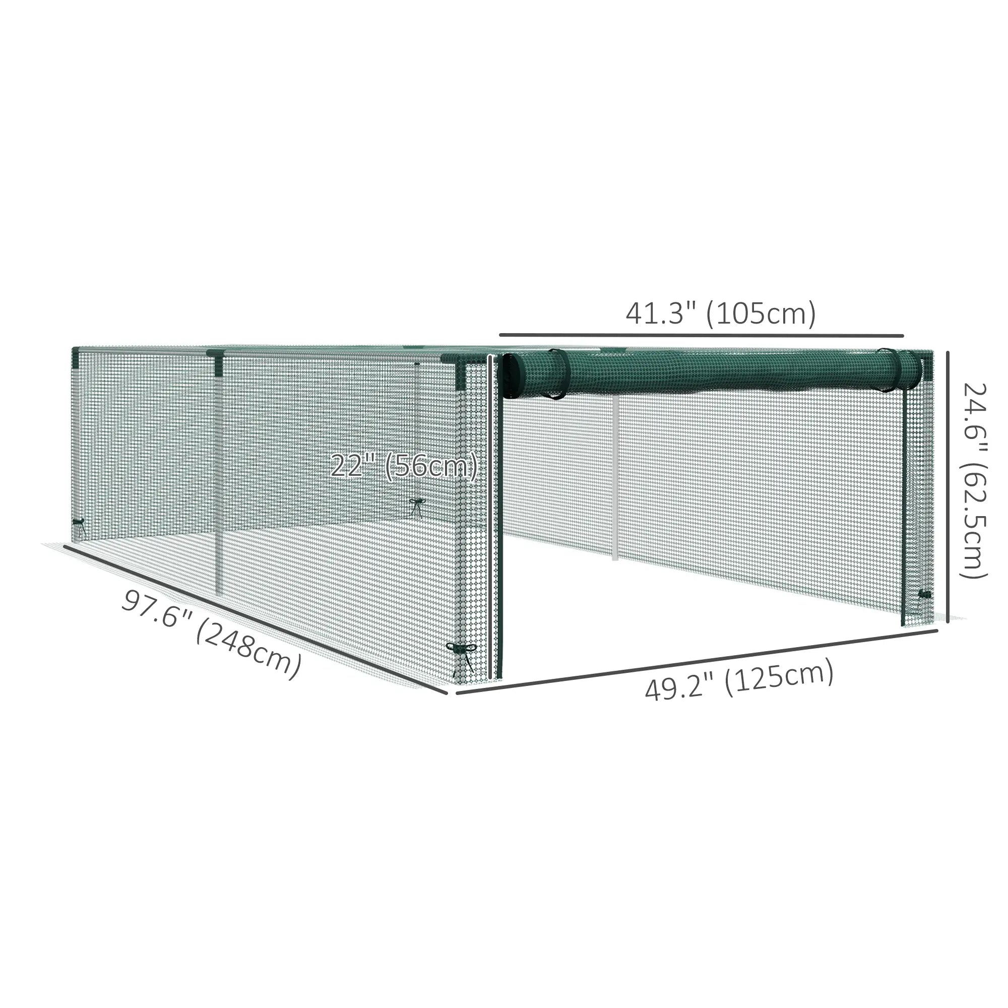 8.1' x 4.1' Plant Protection Cage, Zipper Roll-Up Door, Galvanised Steel Frame Greenhouses at Gallery Canada