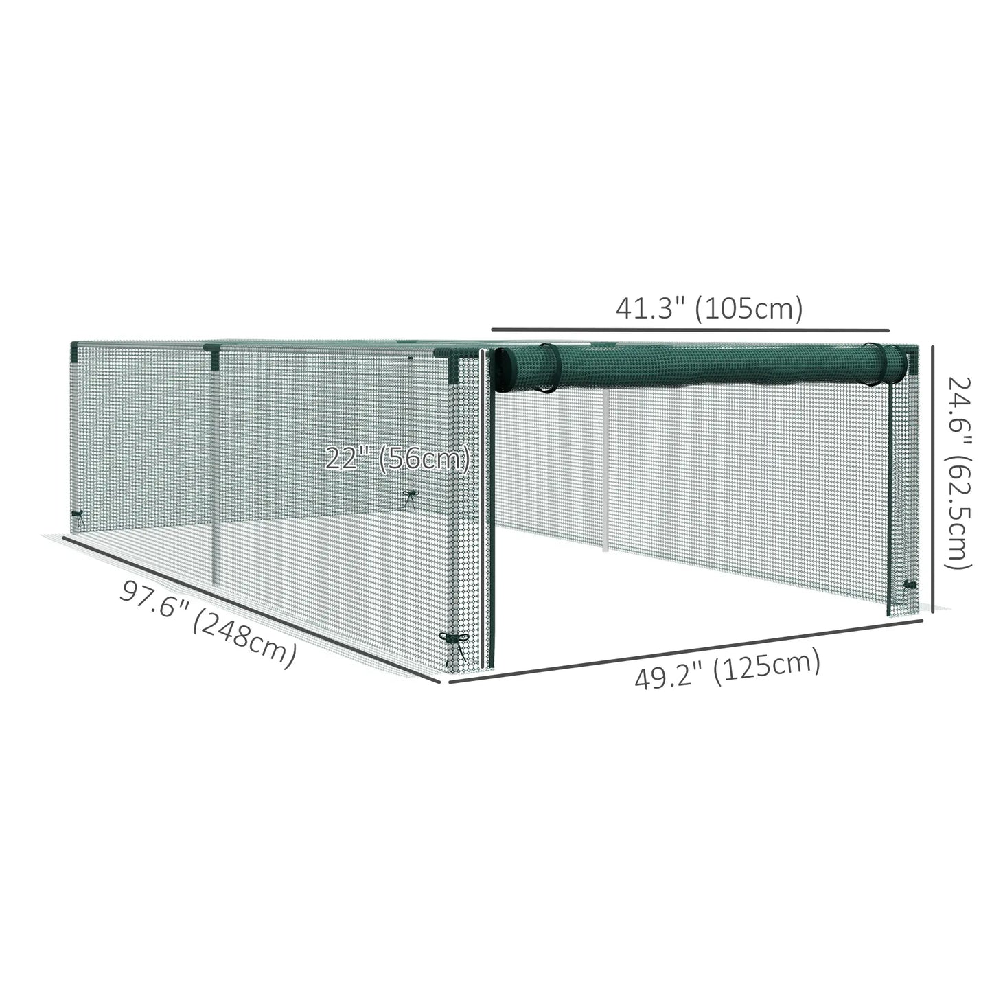 8.1' x 4.1' Plant Protection Cage, Zipper Roll-Up Door, Galvanised Steel Frame Greenhouses at Gallery Canada