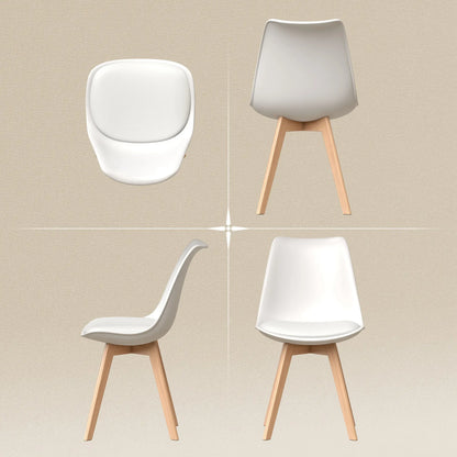 Rubber Wood Dining Table Chairs Set, 6 Chairs, PU Leather Cushion Dining Chairs at Gallery Canada