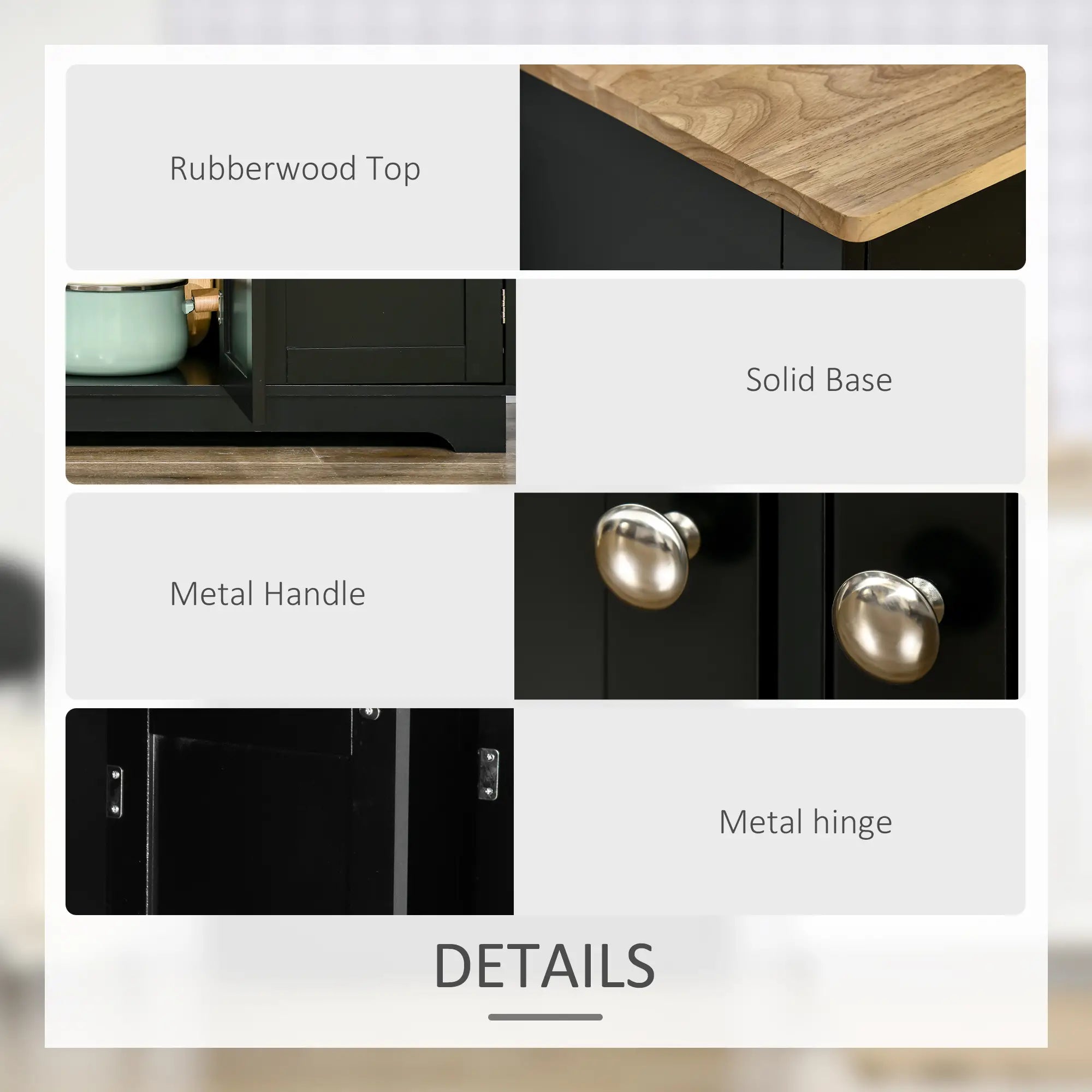 Modern Sideboard, Storage Cabinet with Drawers, Adjustable Shelves, Black Bar Cabinets at Gallery Canada