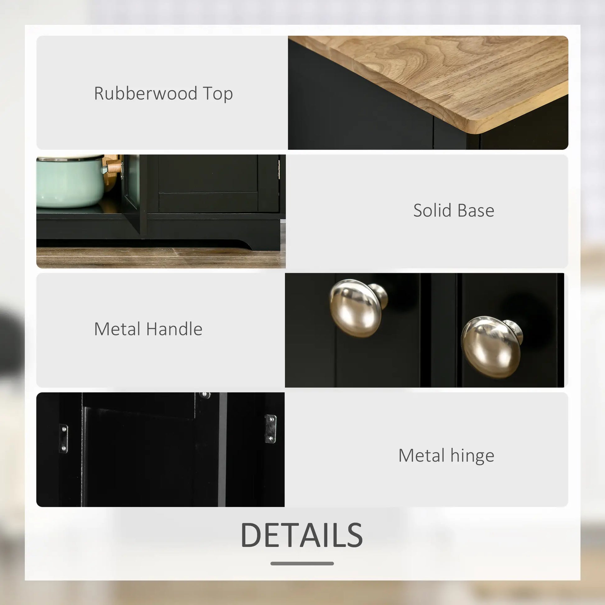 Modern Sideboard, Storage Cabinet with Drawers, Adjustable Shelves, Black Bar Cabinets at Gallery Canada