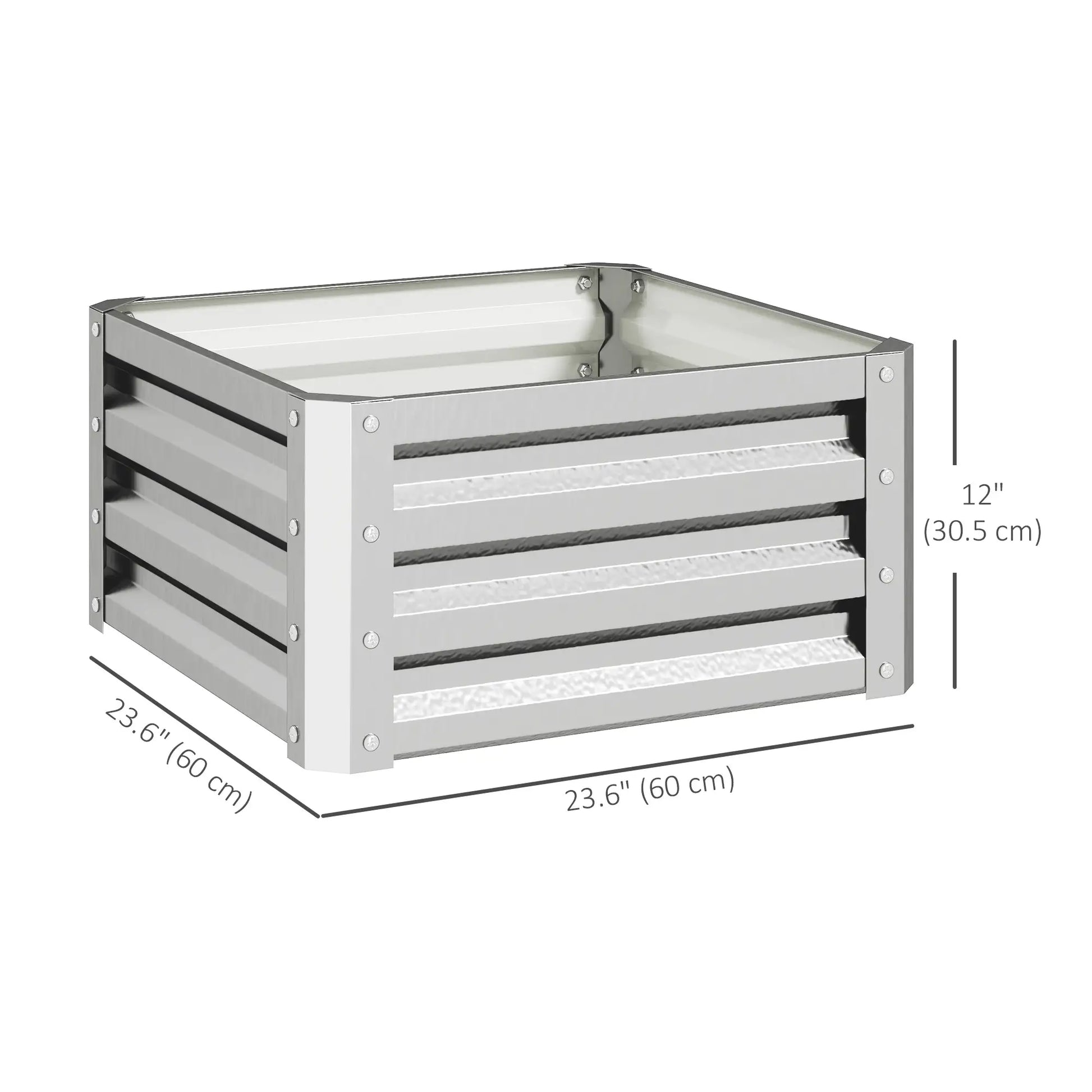 2' x 2' x 1' Raised Garden Bed, Galvanised Steel Frame, Vegetables, Flowers, Herbs, Silver Raised Garden Beds at Gallery Canada