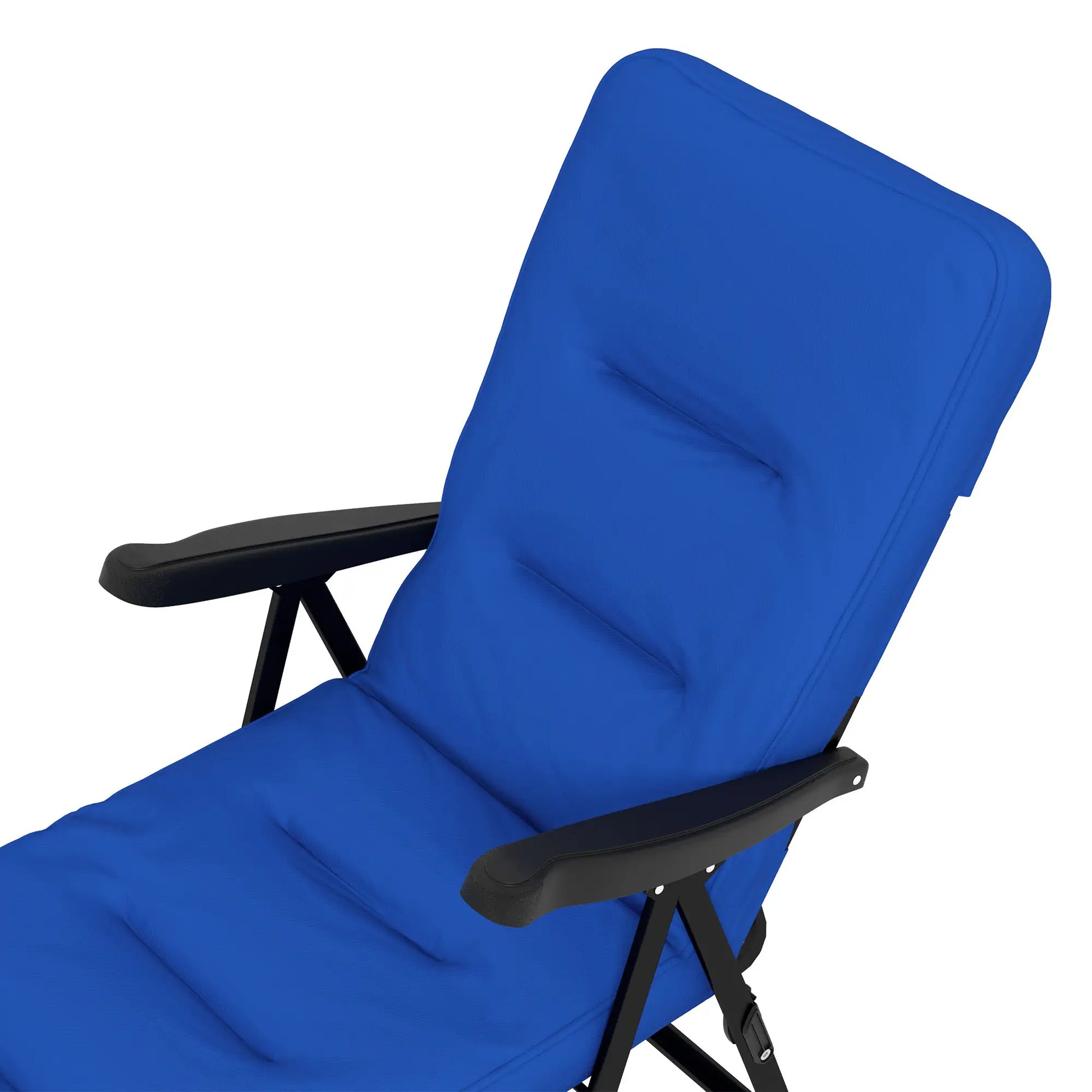 Outdoor Lounge Chair with Padded Cushion, Folding Reclining, Blue Lounger Chairs at Gallery Canada
