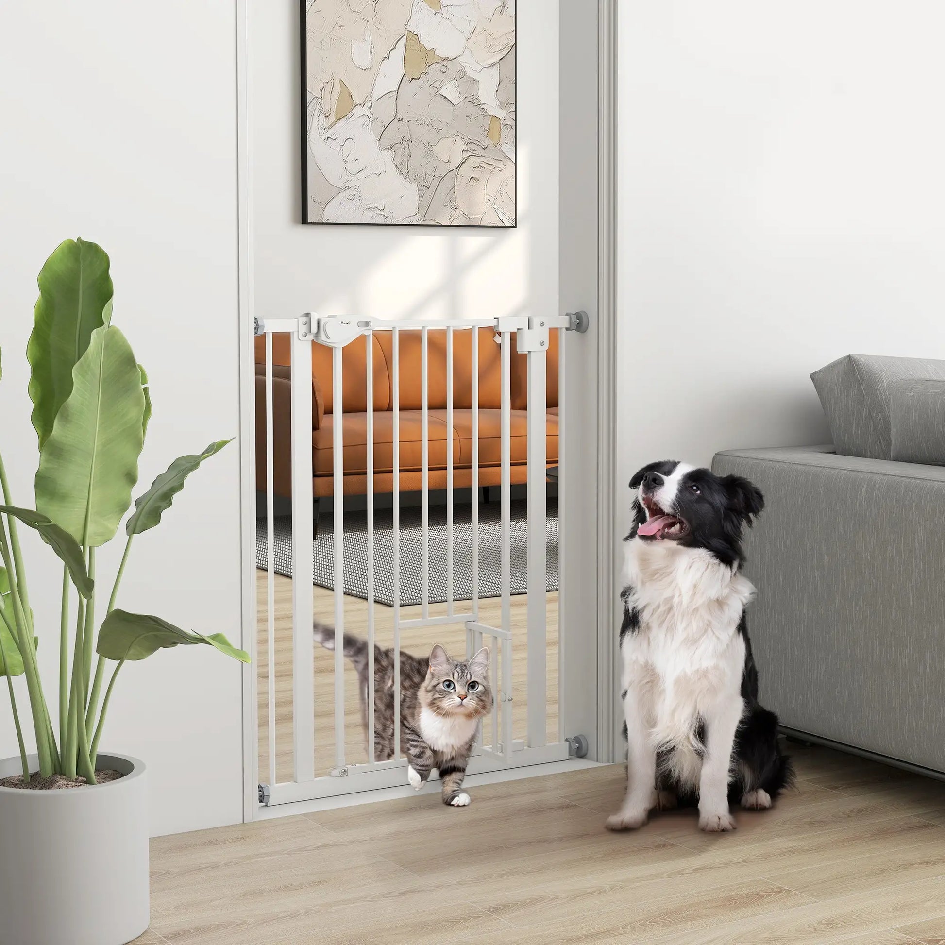 36" Indoor Dog Gate for Doorways, House, Stairs, White Houses, Kennels & Pens at Gallery Canada
