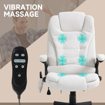 Reclining Massage Office Chair, High Back, Swivel Wheels, White Massage Chairs at Gallery Canada