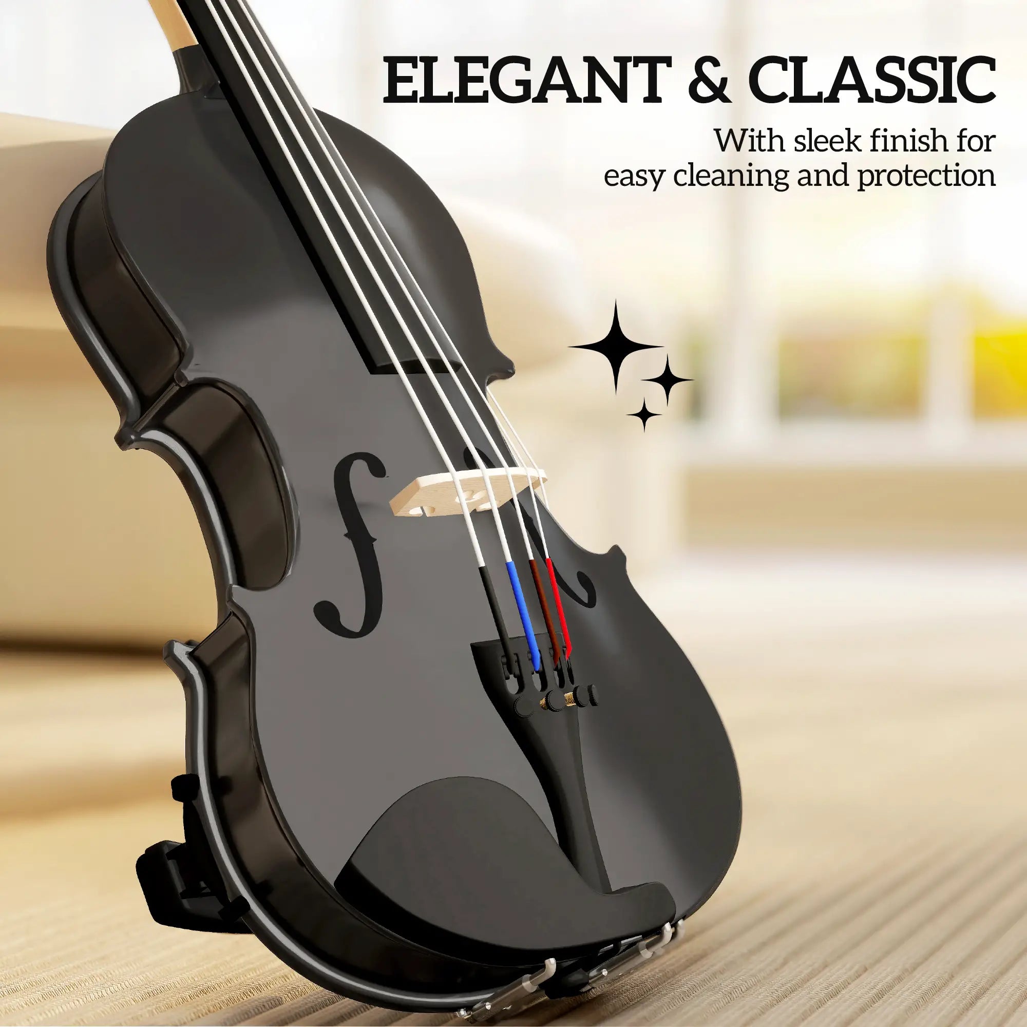 Full Size Violin, Wood Acoustic Set, Case, Rosin, Shoulder Rest, Black Electronic Musical Pianos at Gallery Canada