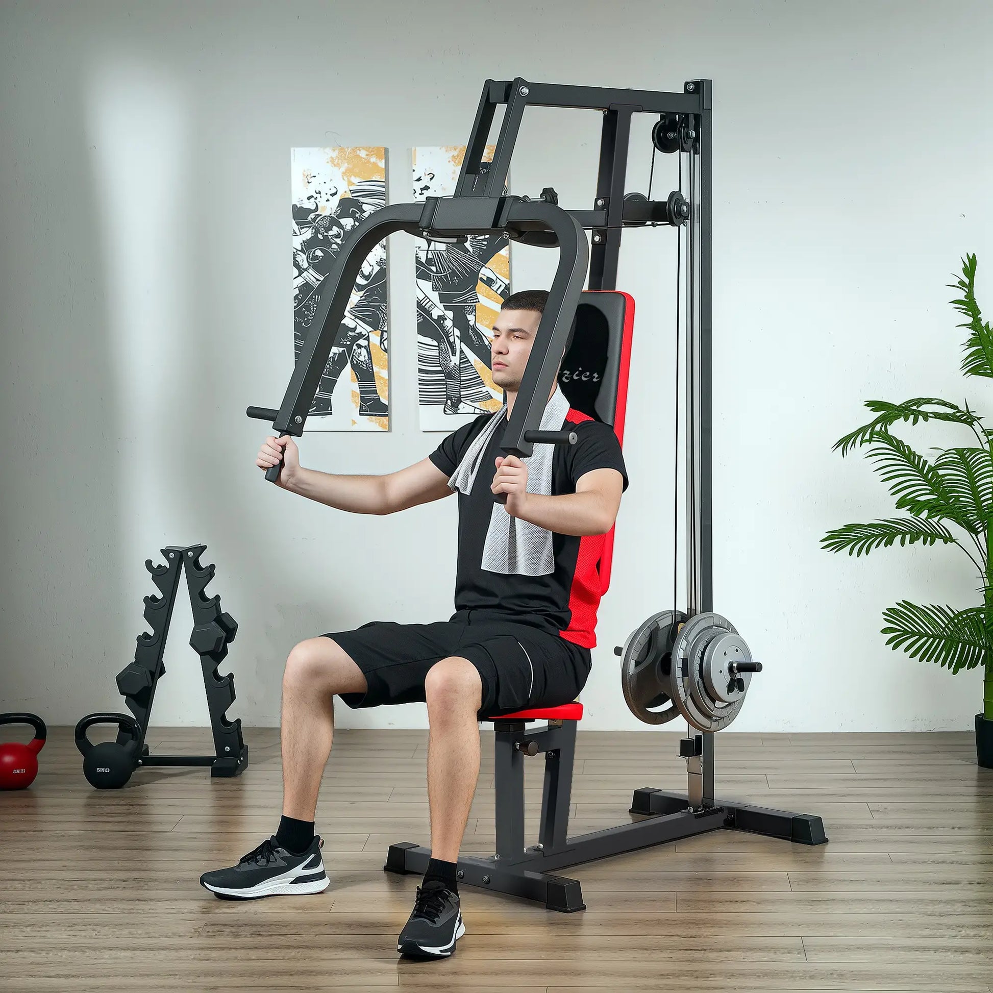 Chest Fly and Press Machine, Back, Pectoral, Shoulder Training, Black Power Towers at Gallery Canada