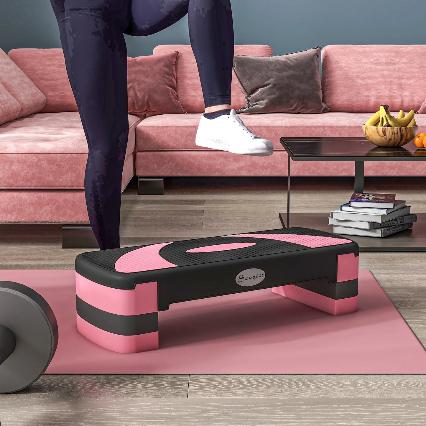 Adjustable Aerobic Stepper, Exercise Platform, 4"-6"-8", Pink Aerobic Equipment at Gallery Canada