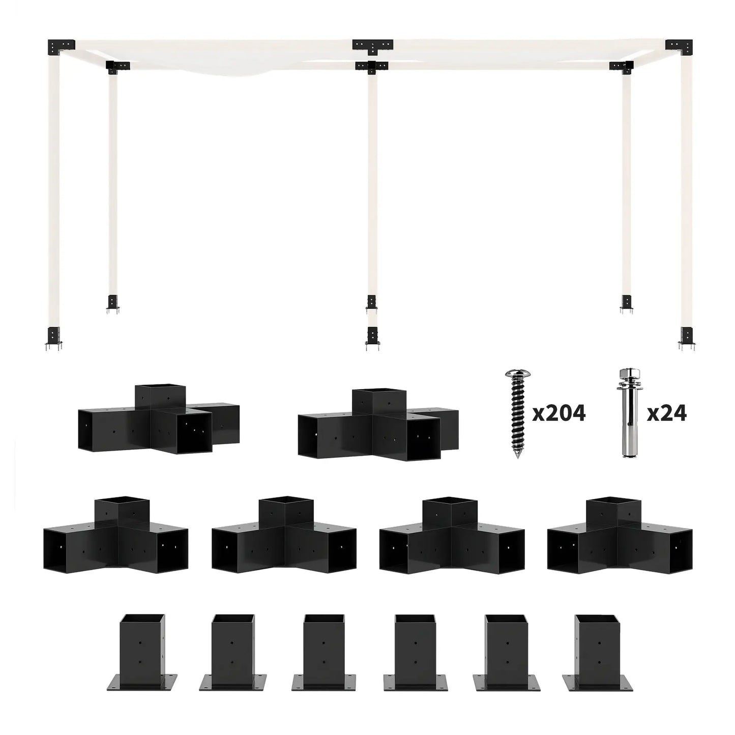 12PCS Pergola Brackets Kit, 3-Way And 4-Way Corner Brackets For 4"x4" Lumber Pergolas at Gallery Canada
