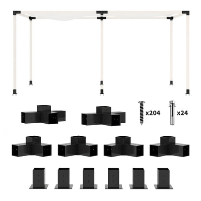 12PCS Pergola Brackets Kit, 3-Way And 4-Way Corner Brackets For 4"x4" Lumber Pergolas at Gallery Canada