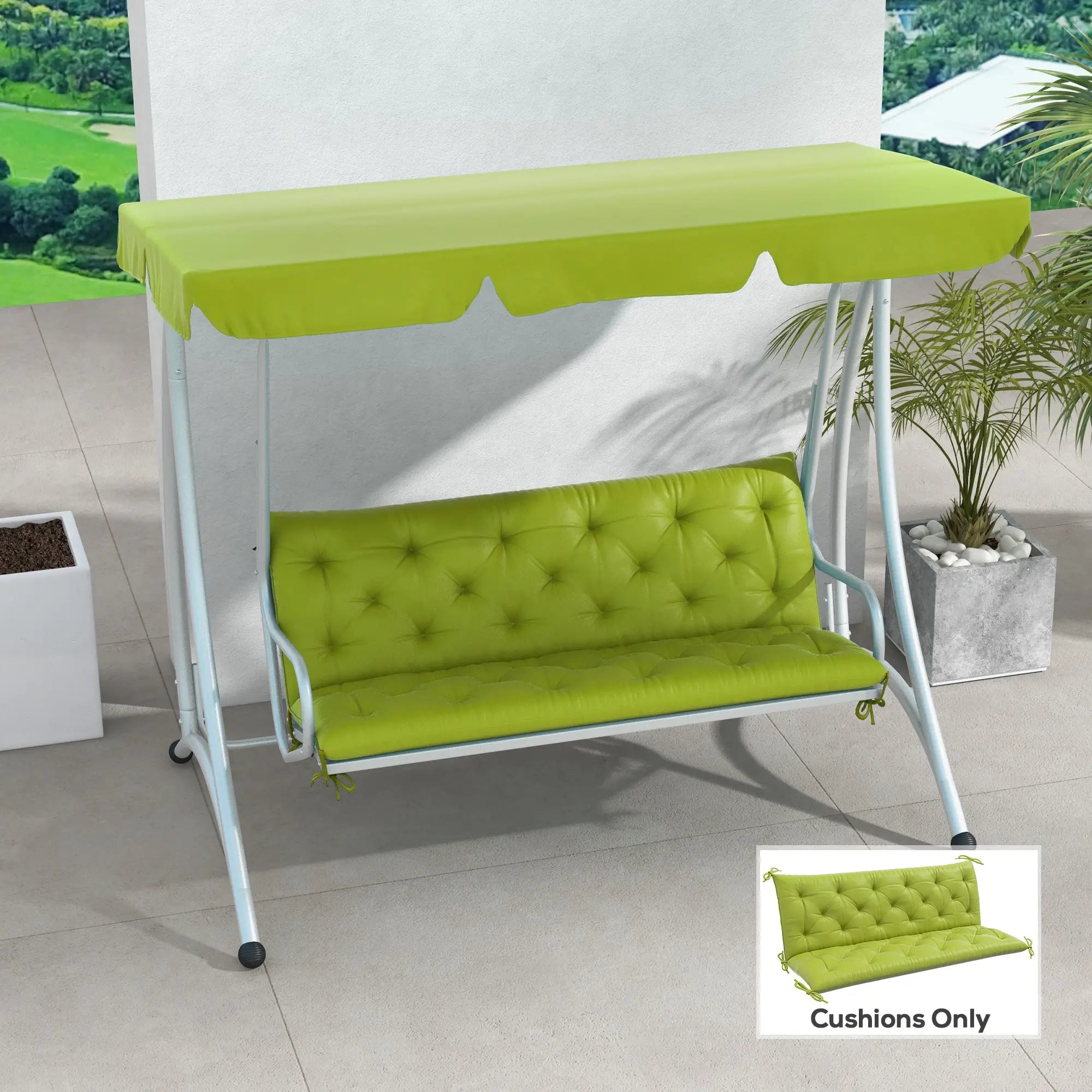 3-Seater Outdoor Bench Swing Cushions, Light Green Patio Chair Cushions at Gallery Canada